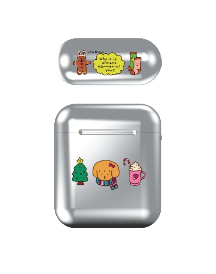 airpods (1/2 gen) silver case chonni christmas