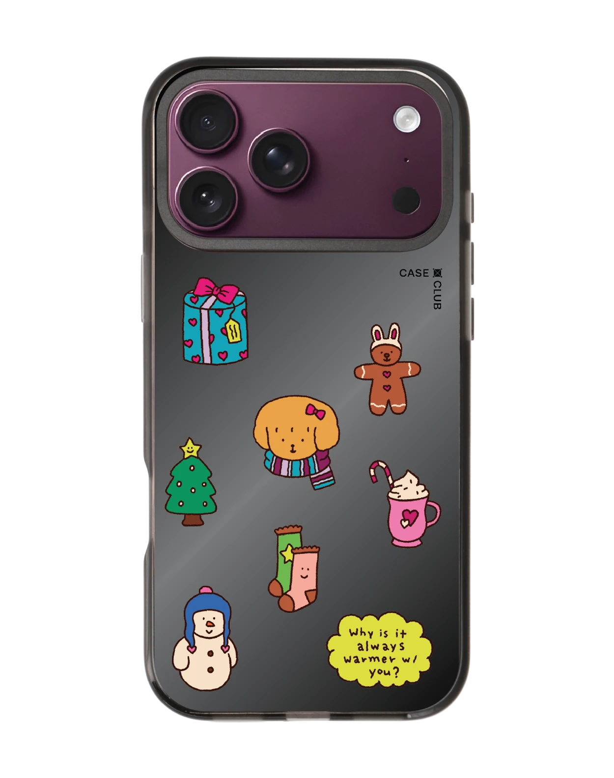 เคสกระจกดำ iphone 18 pro max magsafe chonni christmas