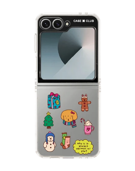 samsung galaxy z flip 6 clear case chonni christmas