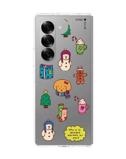 samsung galaxy z fold 6 clear case chonni christmas