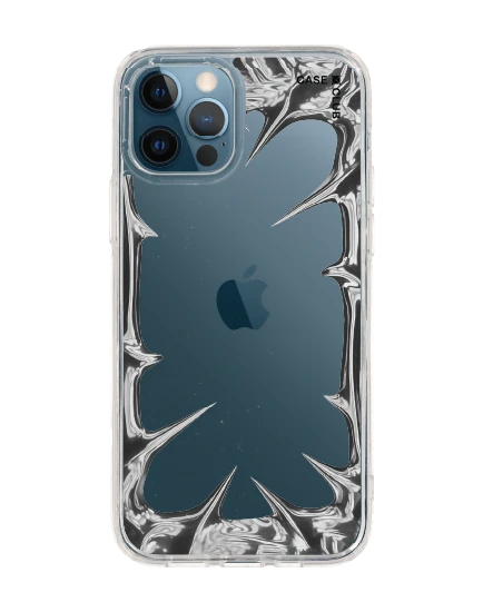 iphone 12/12 pro clear case chrome frame