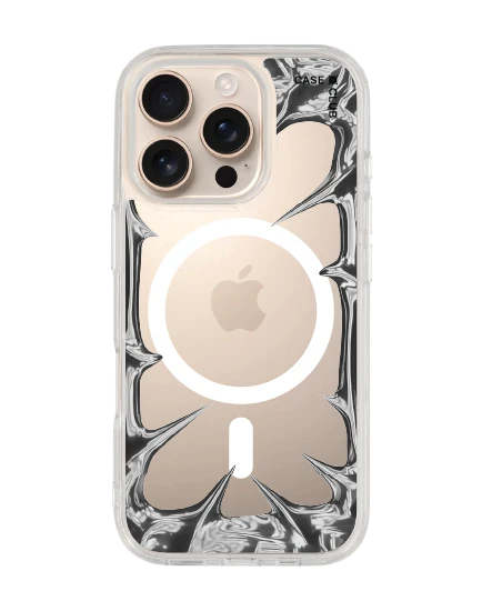 iphone 16 pro clear case magsafe chrome frame