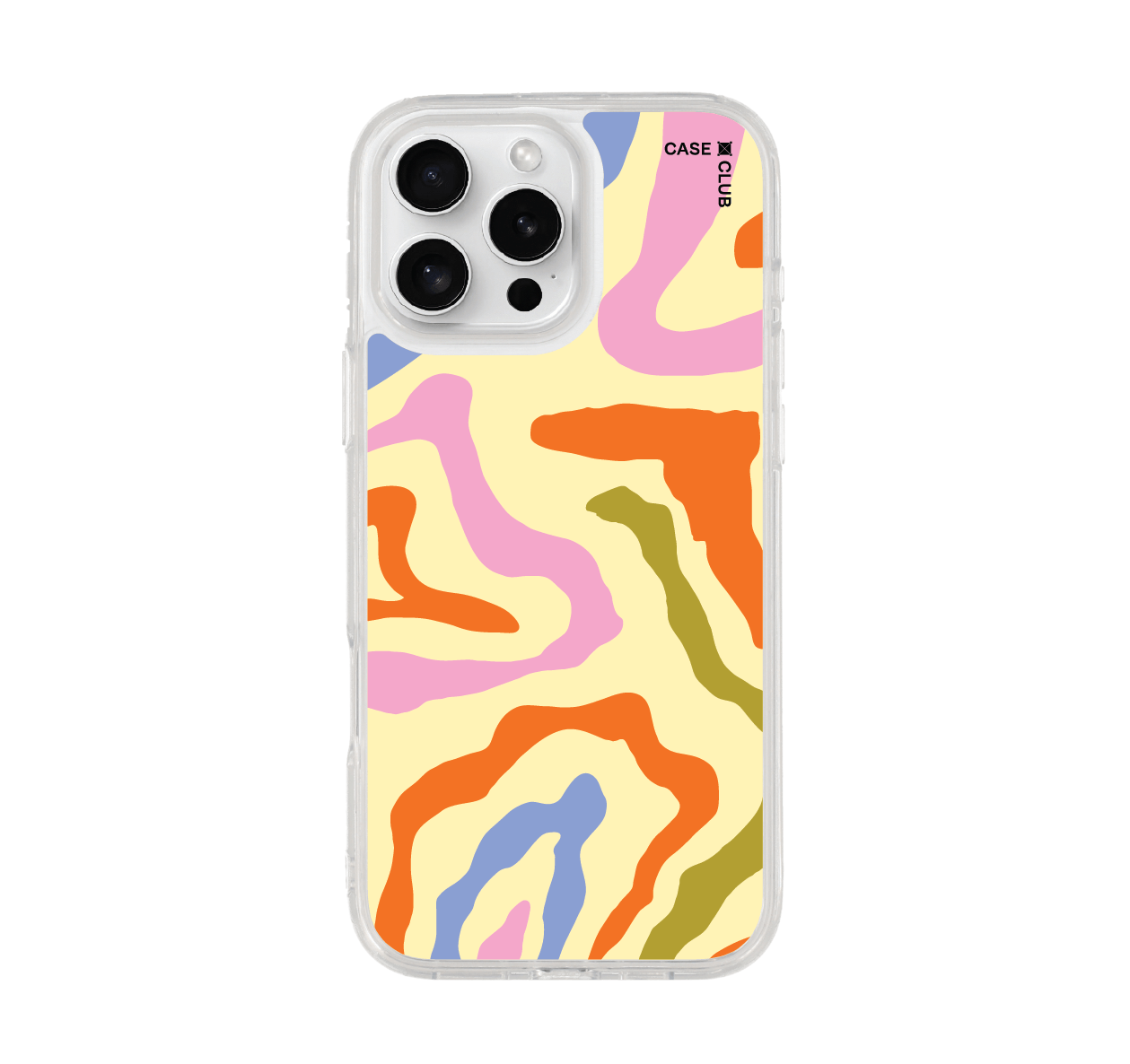iphone 16 pro max clear case colorful freeform pattern