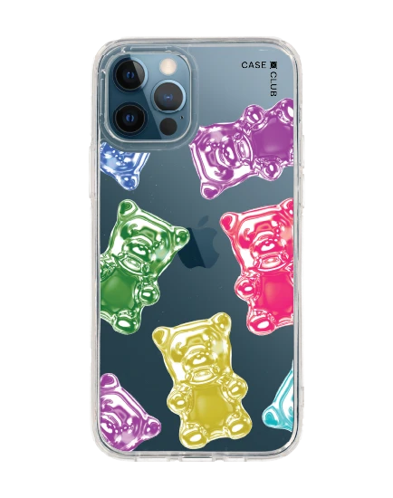 iphone 12/12 pro clear case colorful jelly bear