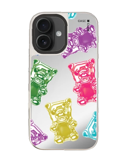iphone 16 mirror case magsafe colorful jelly bear