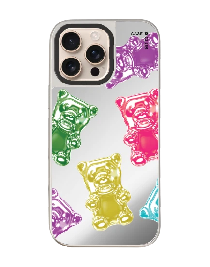 iphone 16 pro max mirror case magsafe colorful jelly bear