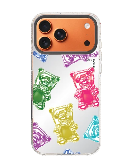 เคสกระจกใส iphone 17 pro max mirror magsafe เยลลีหมีหลากสีเมทัลลิก