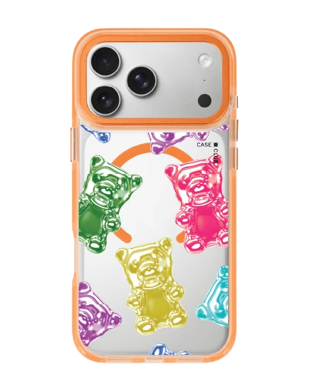 iphone 17 pro max clear orange magsafe colorful jelly bear