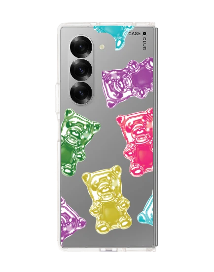 samsung galaxy z fold 6 clear case colorful jelly bear