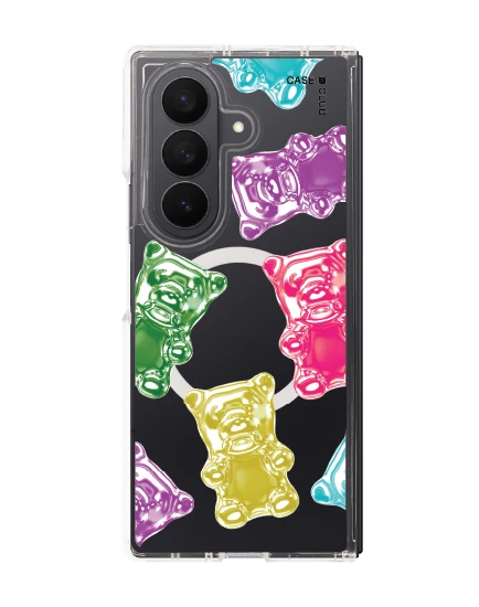 เคสใส samsung galaxy z fold 7 magsafe เยลลีหมีหลากสีเมทัลลิก