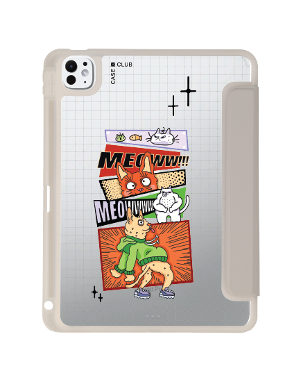 เคสใส ipad pro 11 สีเทา แมวการ์ตูน