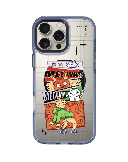 iphone 16 pro max clear blue magsafe comic cat