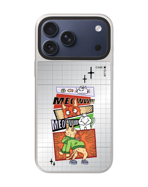 iphone 17 pro max mirror silver magsafe comic cat