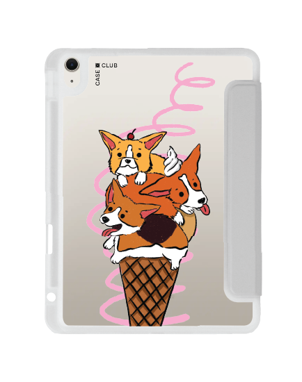ipad air4/5/6/7 11" 2025 (m2/m3) clear grey corgi sundae