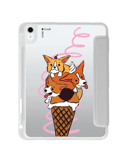 เคสใส iPad Gen 10th/11th 2025 สีเทา Corgi ซันเดย์