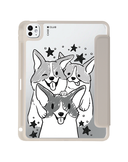 เคสใส ipad pro 11 สีเทา คอร์กี้สามตัว