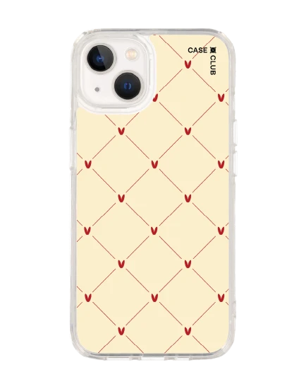 เคสใส iphone 13 magsafe หัวใจลายจุดสีครีม