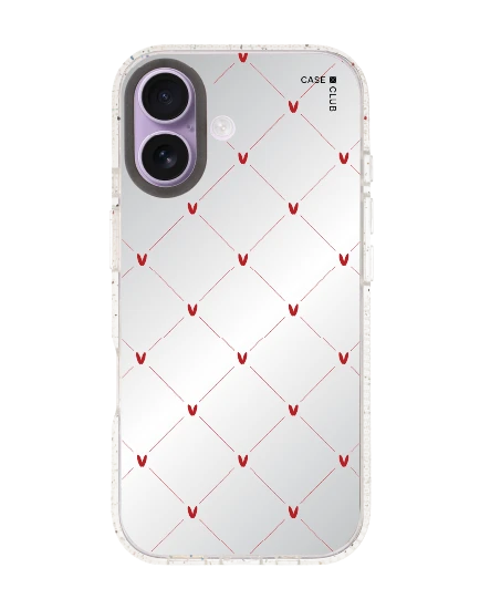 iphone 17 clear mirror magsafe cream polka heart