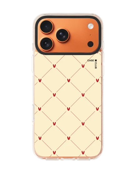 เคสใส iphone 17 pro max clear case magsafe shield หัวใจลายจุดสีครีม