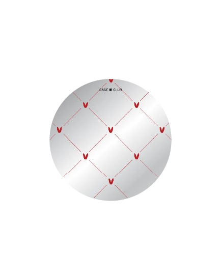 ป็อปกริปกระจก หัวใจลายจุดสีครีม