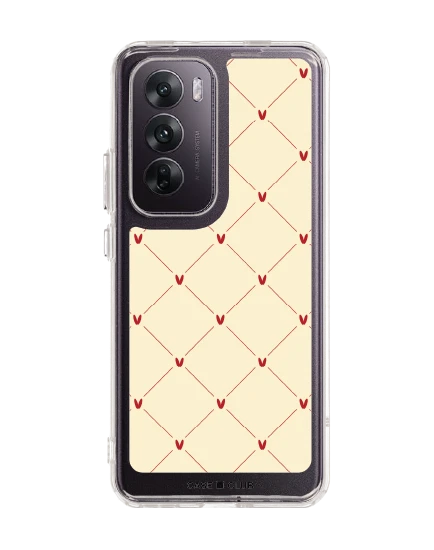 oppo reno 12 clear case cream polka heart
