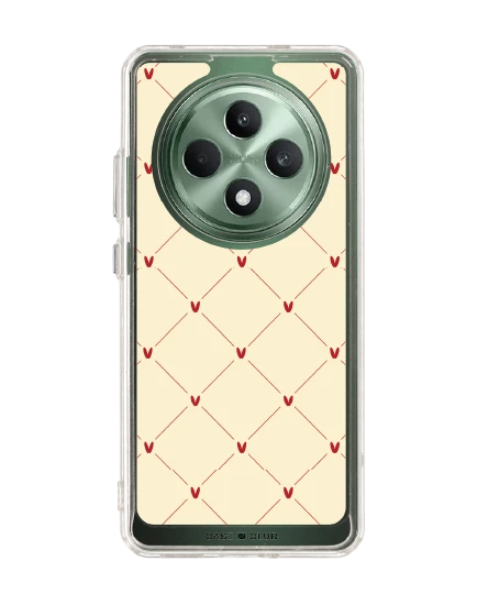 oppo reno 12f clear case cream polka heart