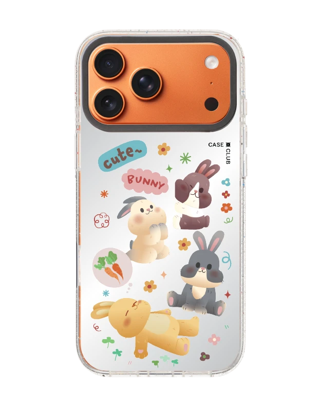 เคสกระจกใส iphone 17 pro max mirror magsafe กระต่ายน้อยสุขสันต์