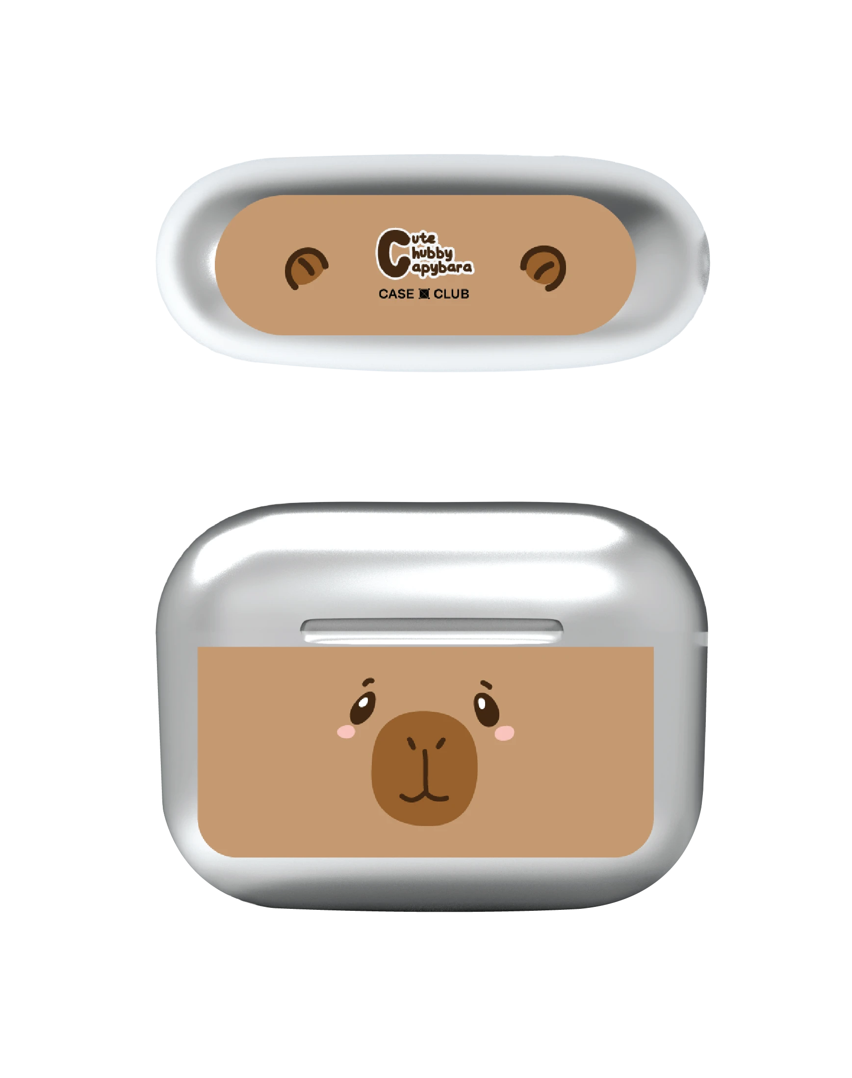 airpods pro 2 mirror case cute chubby capybara character