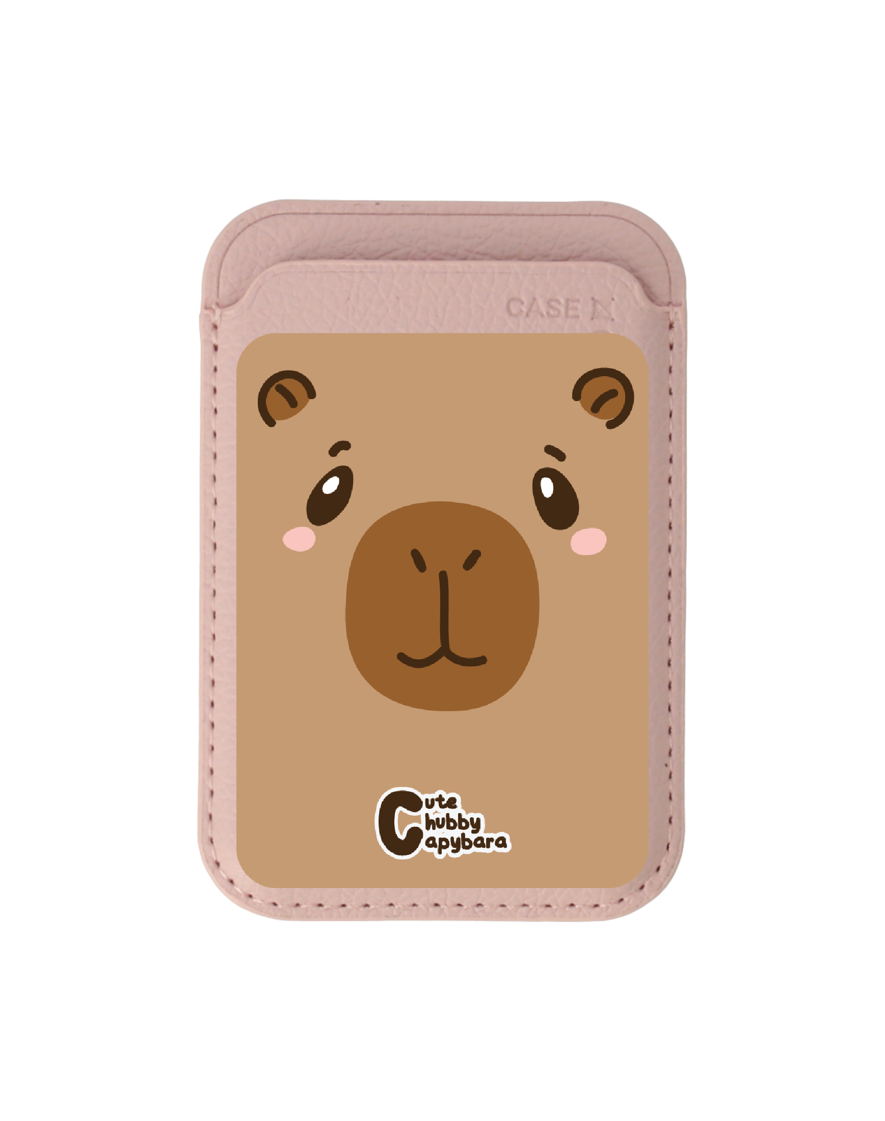 Baby Pink Wallet MagSafe Cute Chubby Capybara Character