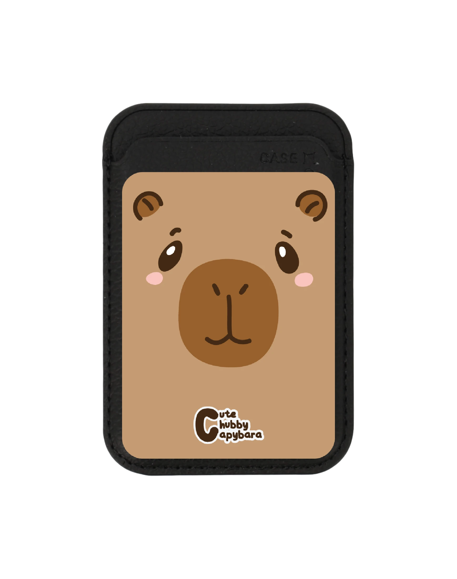 black wallet magsafe cute chubby capybara character