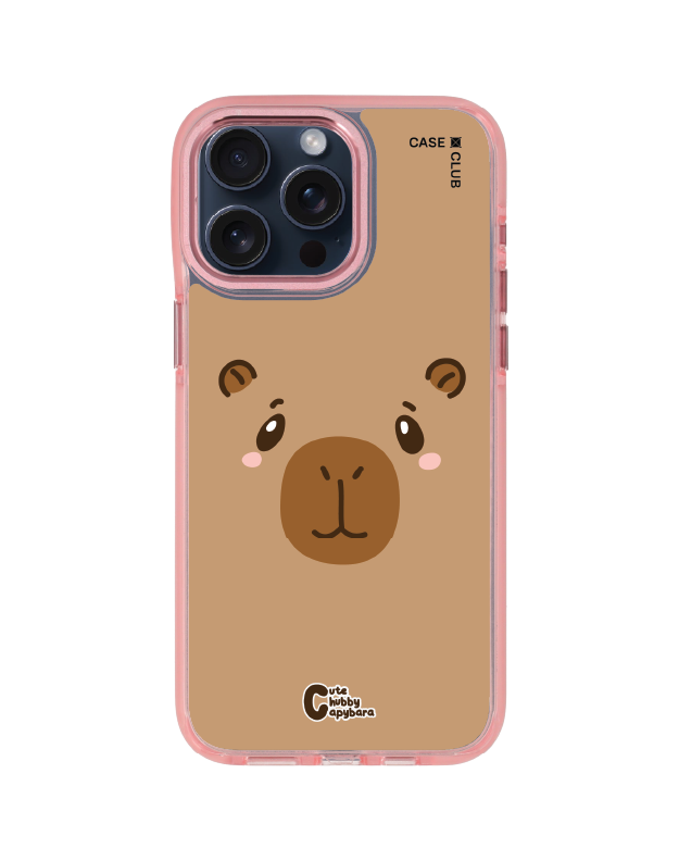 iphone 15 pro max clear pink magsafe cute chubby capybara character