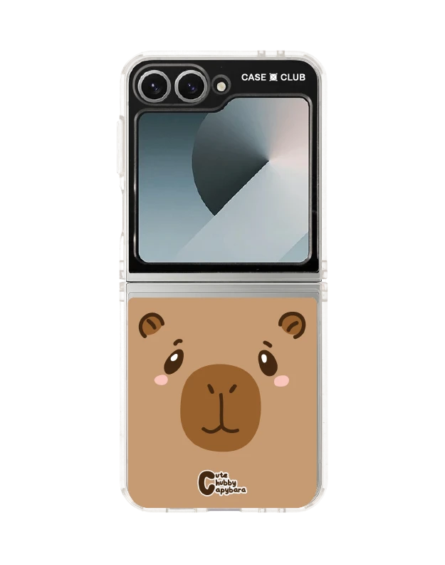 เคสใส samsung galaxy z flip 6 cute chubby capybara แก้มป่อง