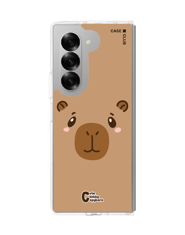 Samsung Galaxy Z Fold 6 Clear Case Cute Chubby Capybara Character