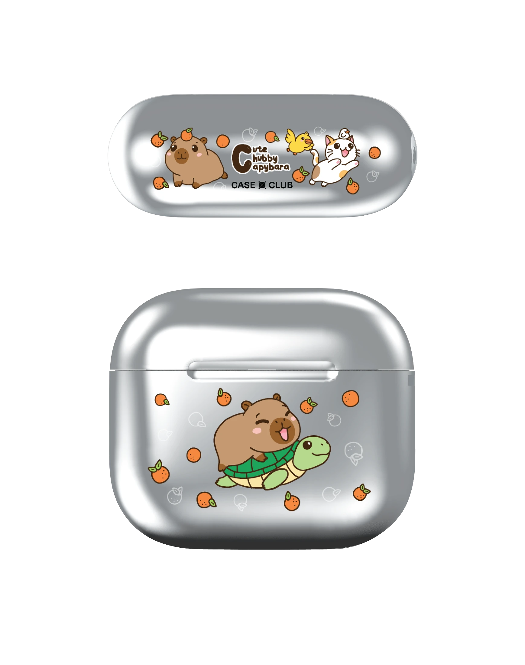 cute chubby capybara และผองเพื่อน