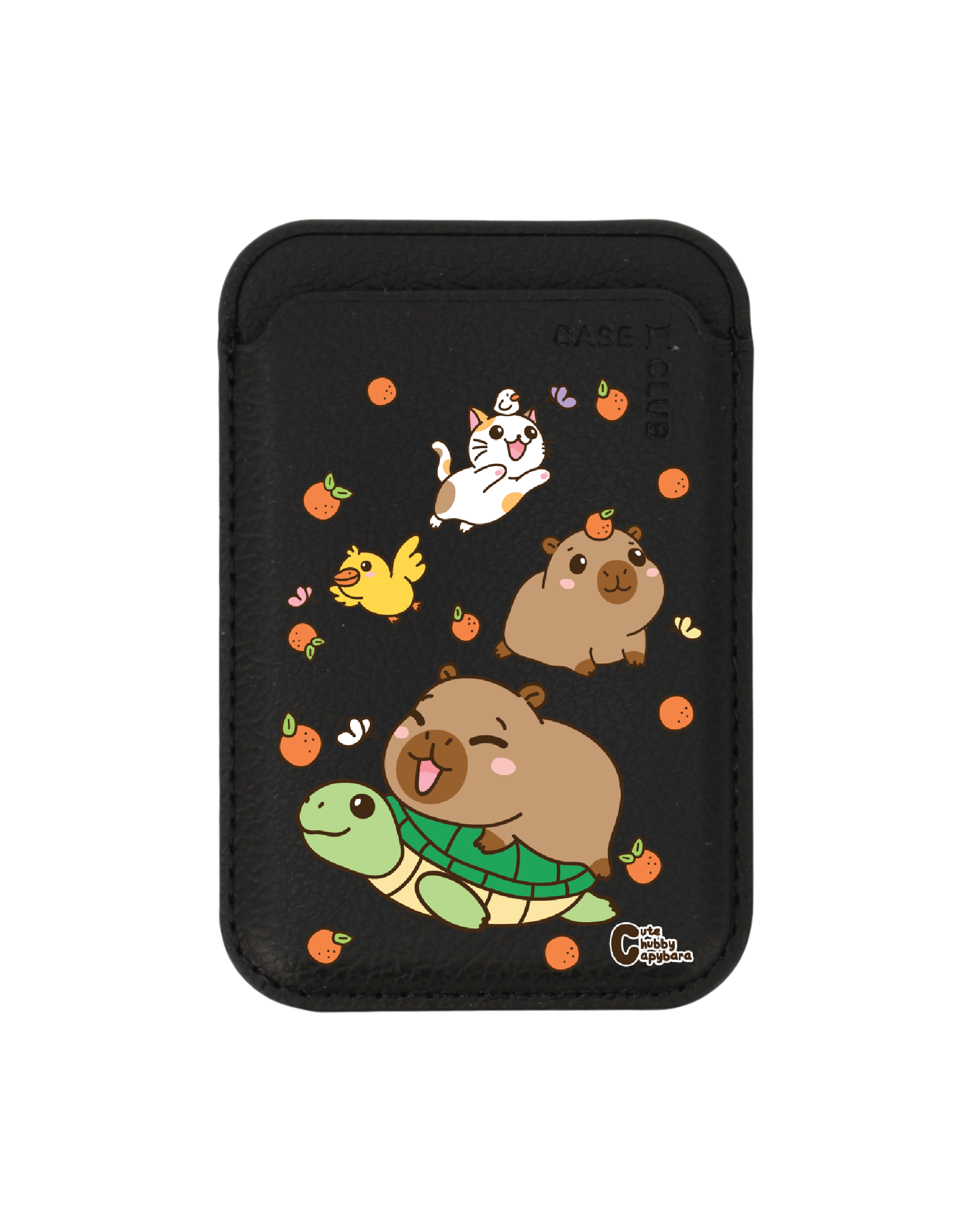 Black Wallet MagSafe Cute Chubby Capybara Mix Animal