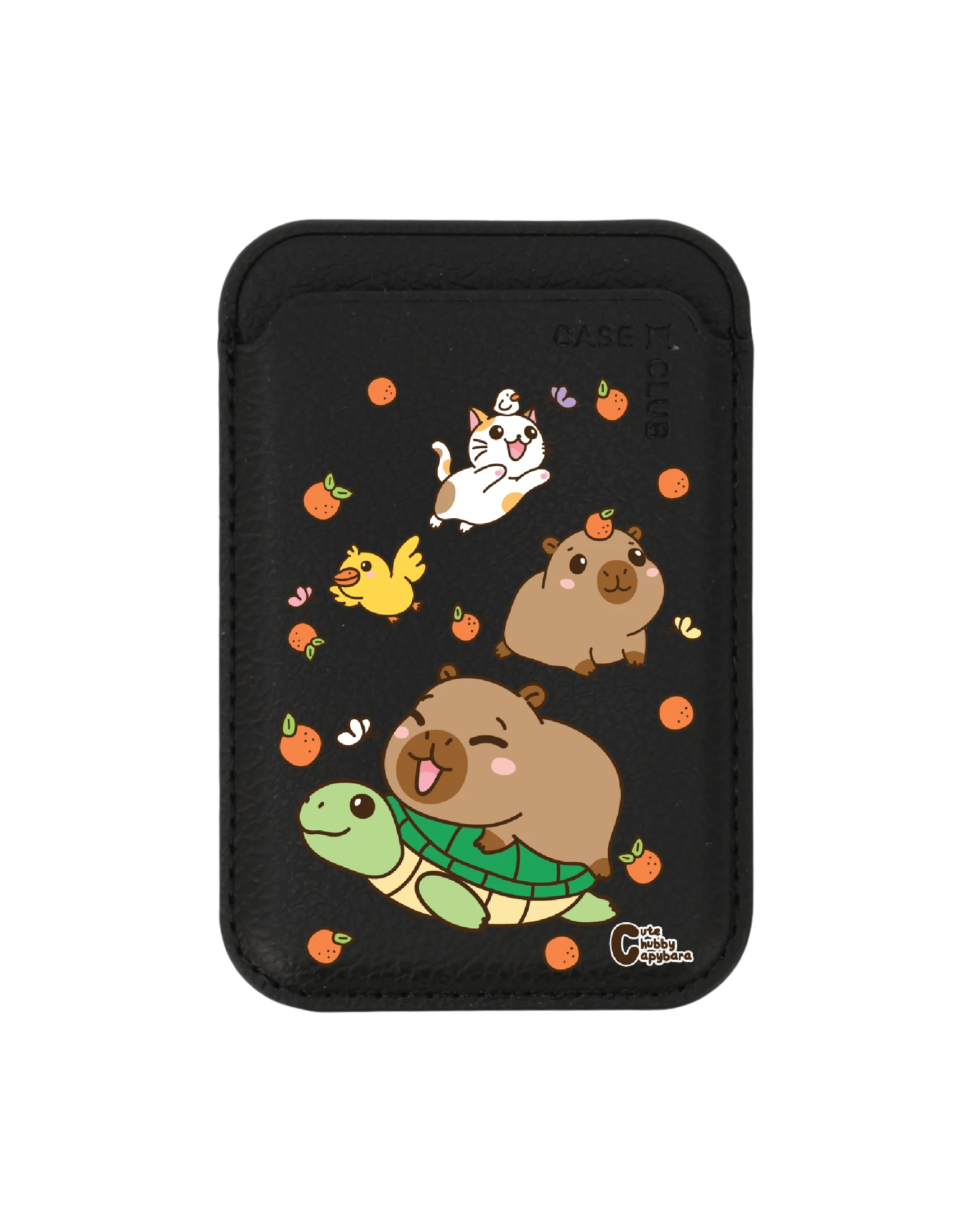 black wallet magsafe cute chubby capybara mix animal