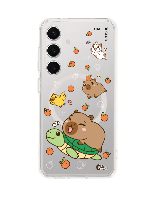 Samsung Galaxy S24 Clear MagSafe Cute Chubby Capybara Mix Animal
