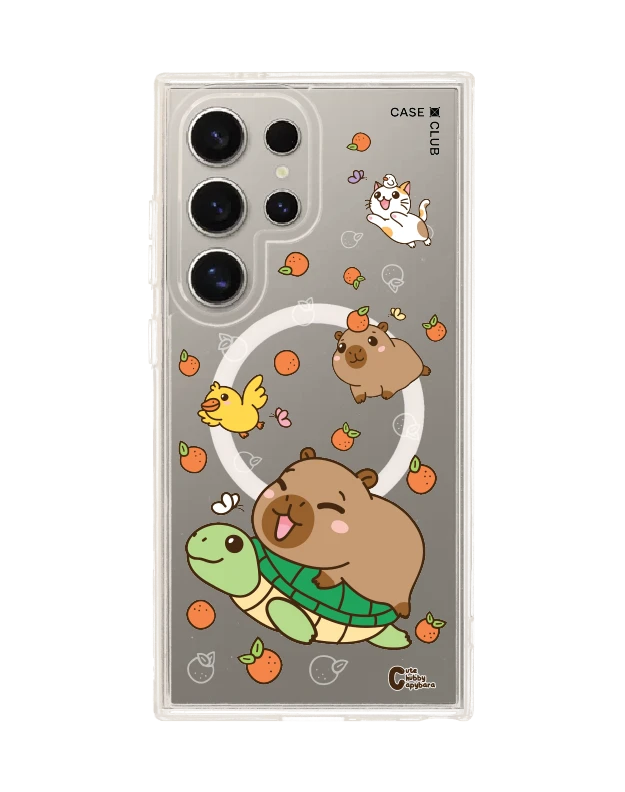 samsung galaxy s24 ultra clear magsafe cute chubby capybara mix animal