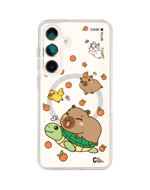 เคสใส samsung galaxy s25 magsafe cute chubby capybara และผองเพื่อน
