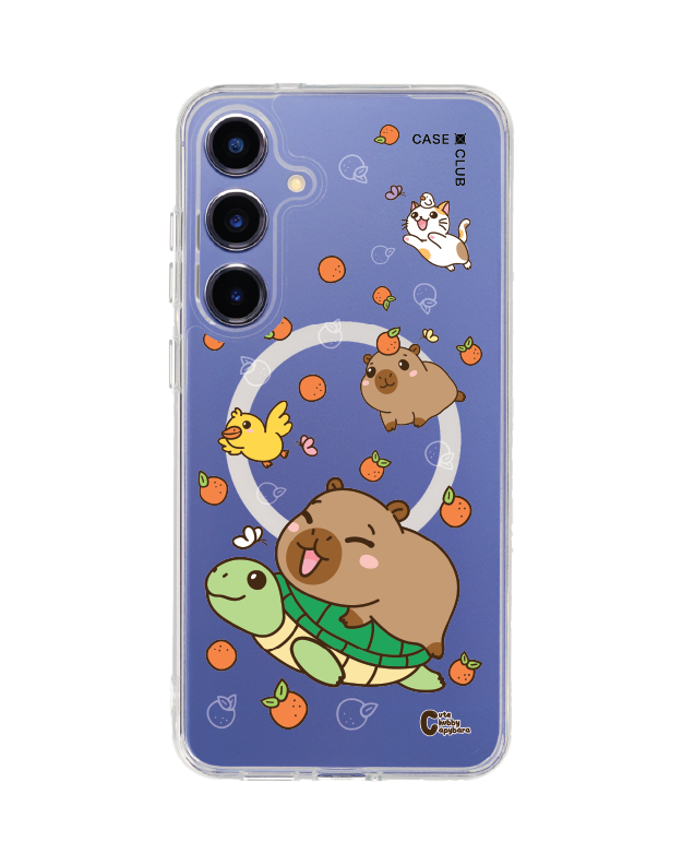 Samsung Galaxy S25 Plus Clear MagSafe Cute Chubby Capybara Mix Animal