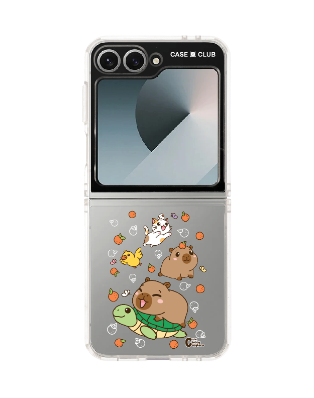 Samsung Galaxy Z Flip 6 Clear Case Cute Chubby Capybara Mix Animal