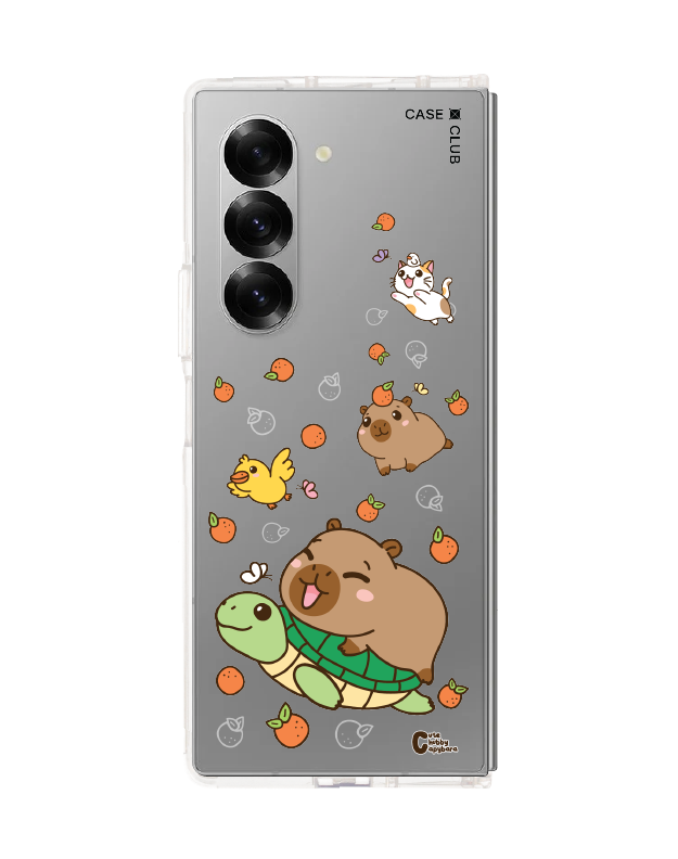 Samsung Galaxy Z Fold 6 Clear Case Cute Chubby Capybara Mix Animal