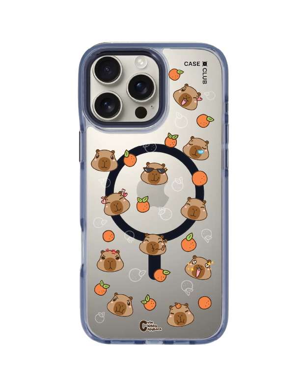 iphone 16 pro max clear blue magsafe ลาย cute chubby capybara