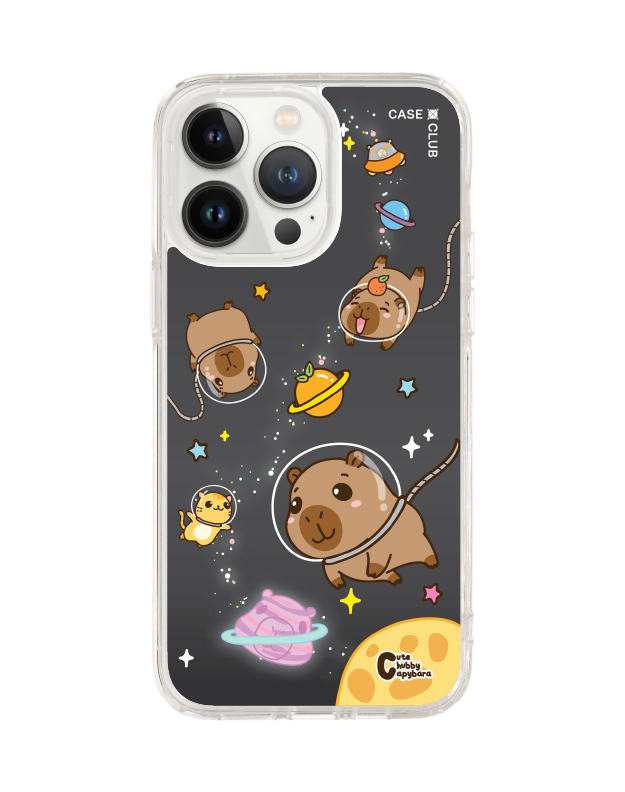 iPhone 14 Pro Max Clear MagSafe Cute Chubby Capybara Universe