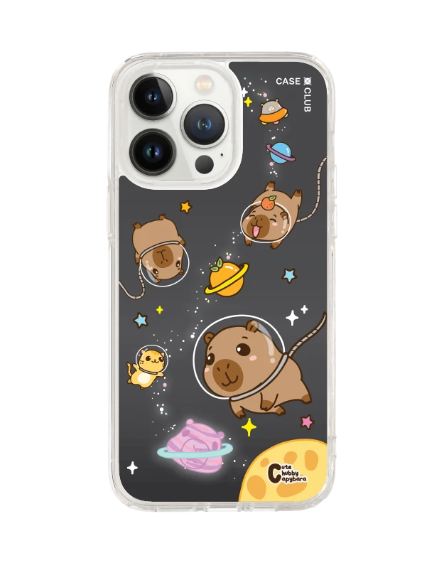 iphone 14 pro max clear magsafe cute chubby capybara universe