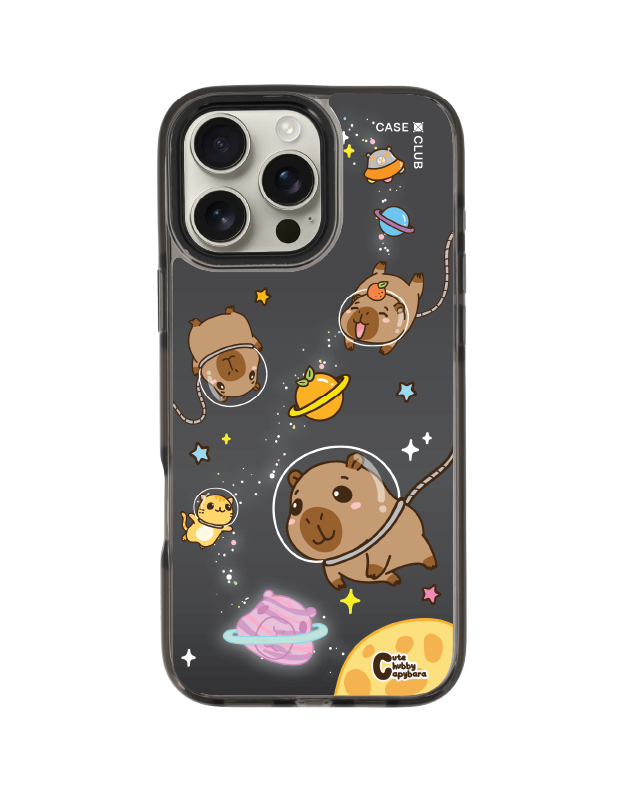 iphone 16 pro max clear black magsafe จักรวาล cute chubby capybara