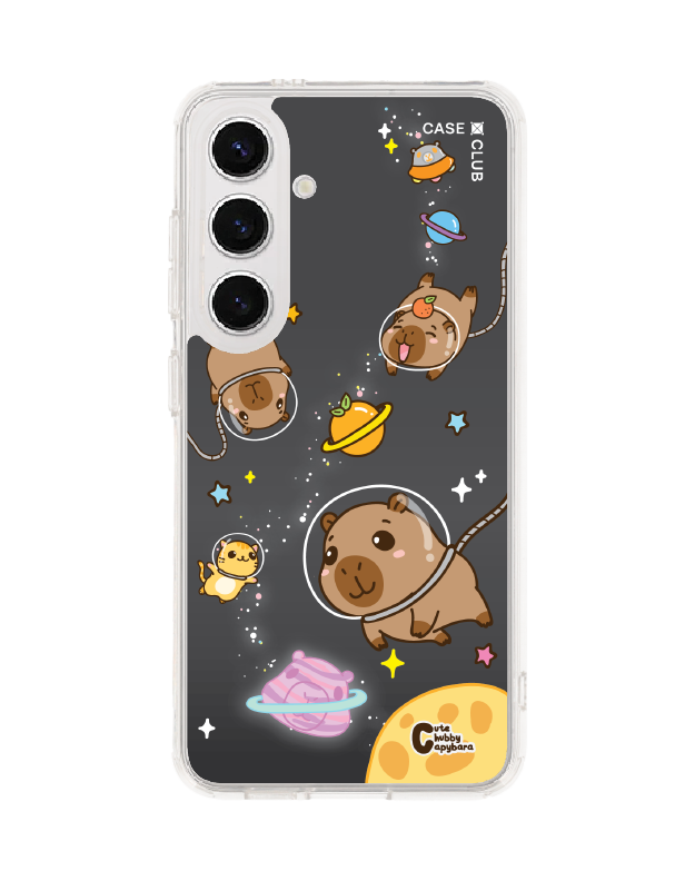 Samsung Galaxy S24 Clear MagSafe Cute Chubby Capybara Universe