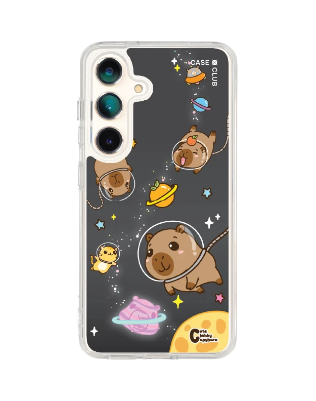 เคสใส samsung galaxy s25 magsafe cute chubby capybara ตลุยอวกาศ