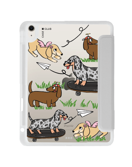 ipad air4/5/6/7 11" 2025 (m2/m3) clear grey dachshund & friends