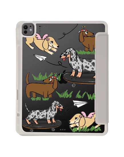 iPad Air6/7 13" 2025 (M2/M3) Clear Grey Dachshund & Friends